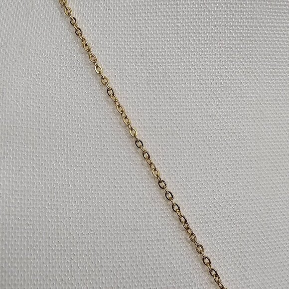 Simulated Pink Diamond Gold Tone New 14K Over Sterling Silver Pendant Necklace - Picture 4 of 8